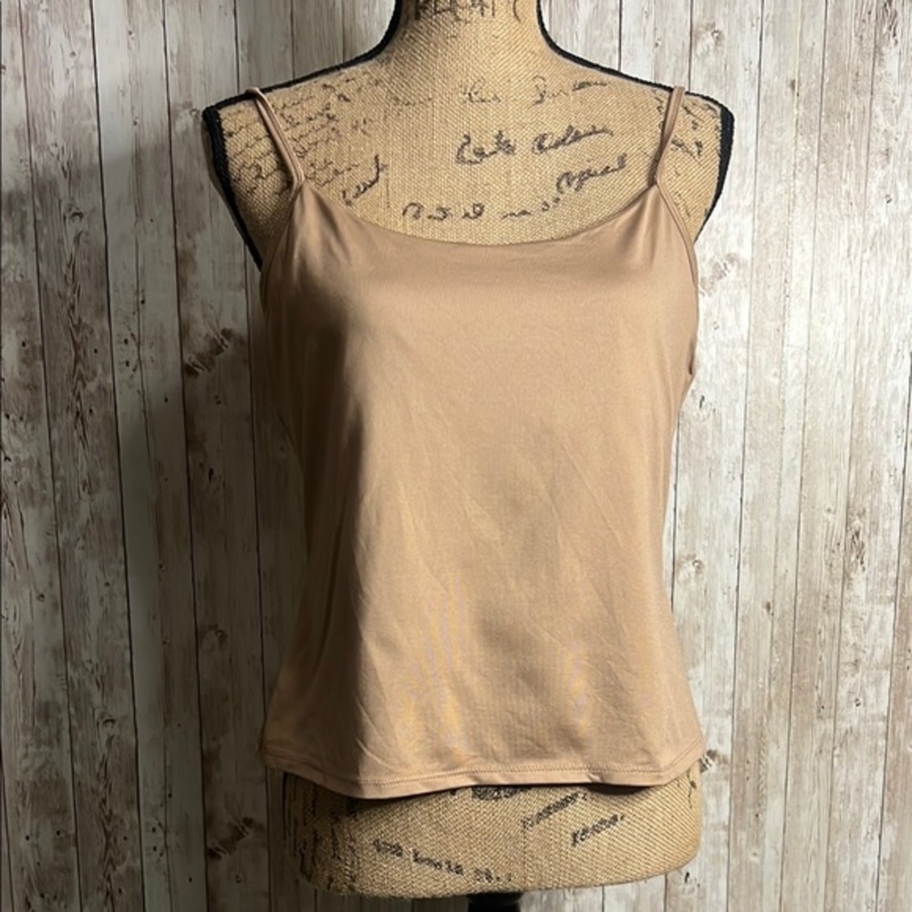 New York & Company Beige Cropped Cami Tank